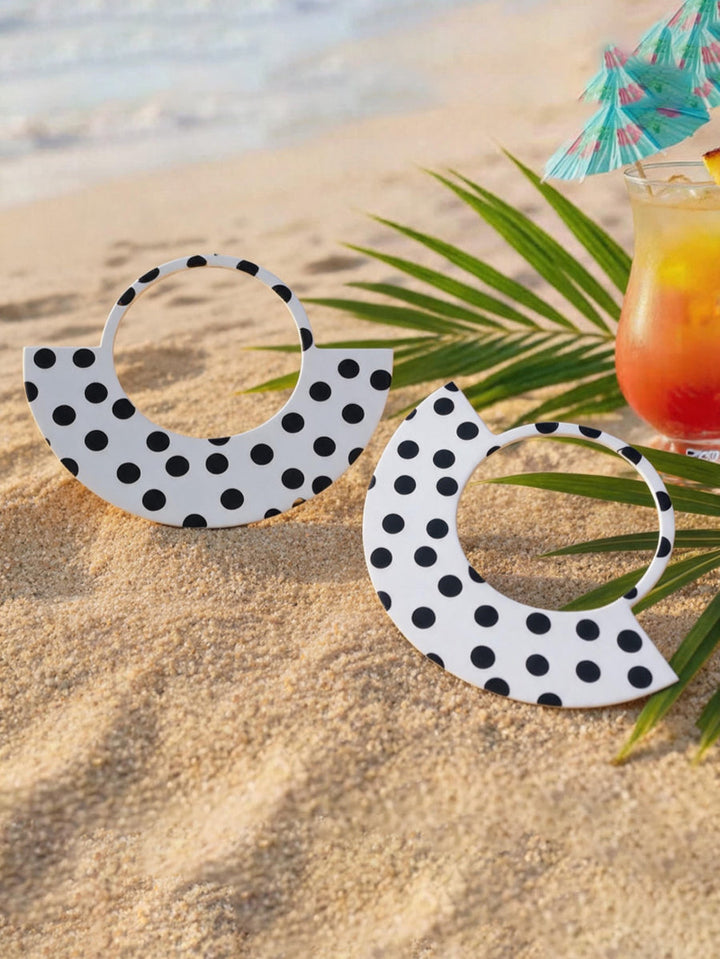 Boucles d'oreilles géométriques à pois