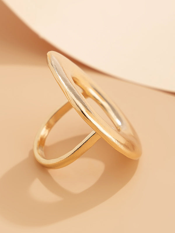 Bague géométrique ajourée normcore, couleur unie
