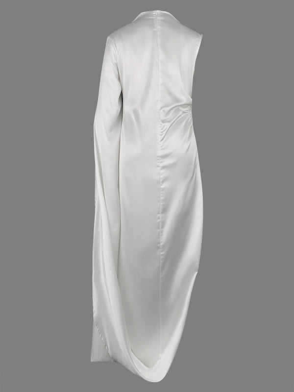 Robes longues à manches volantes de couleur unie fendues sur les côtés