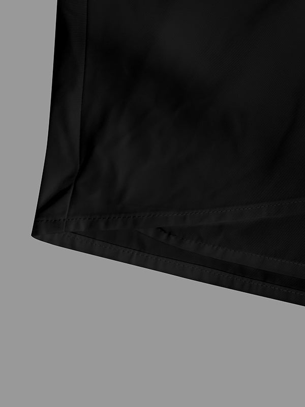 Veste décontractée ample noire à col montant