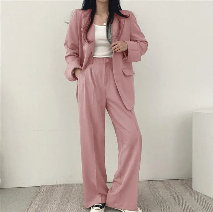 Costume Pantalon Femme Coupe Loose Blazer Baggy