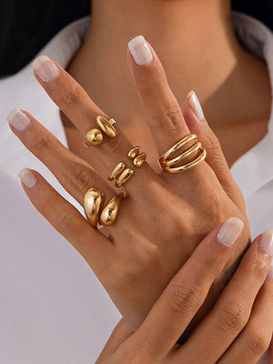 Bague géométrique couleur unie