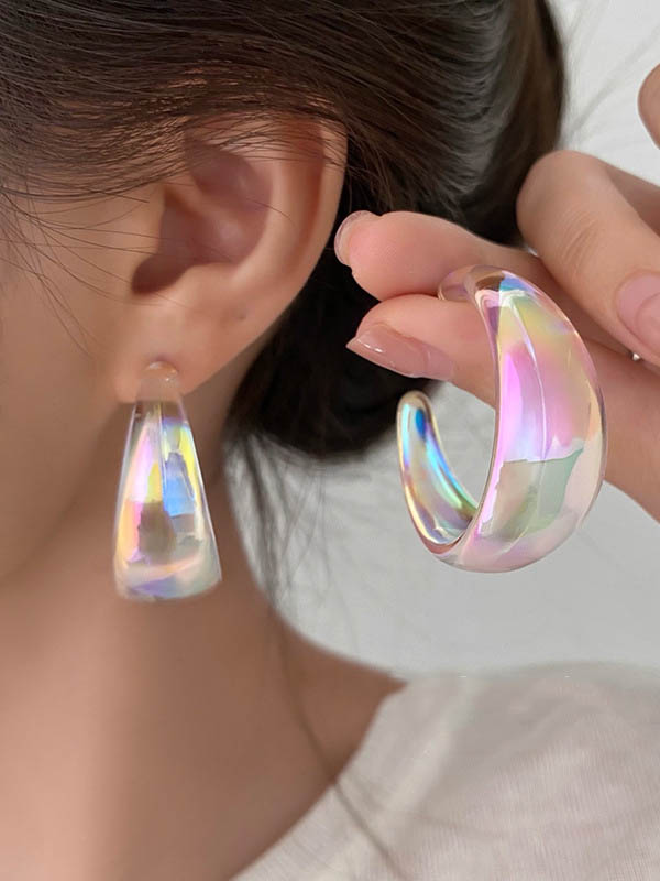 Boucles d'oreilles pendantes géométriques normcore, couleur contrastée