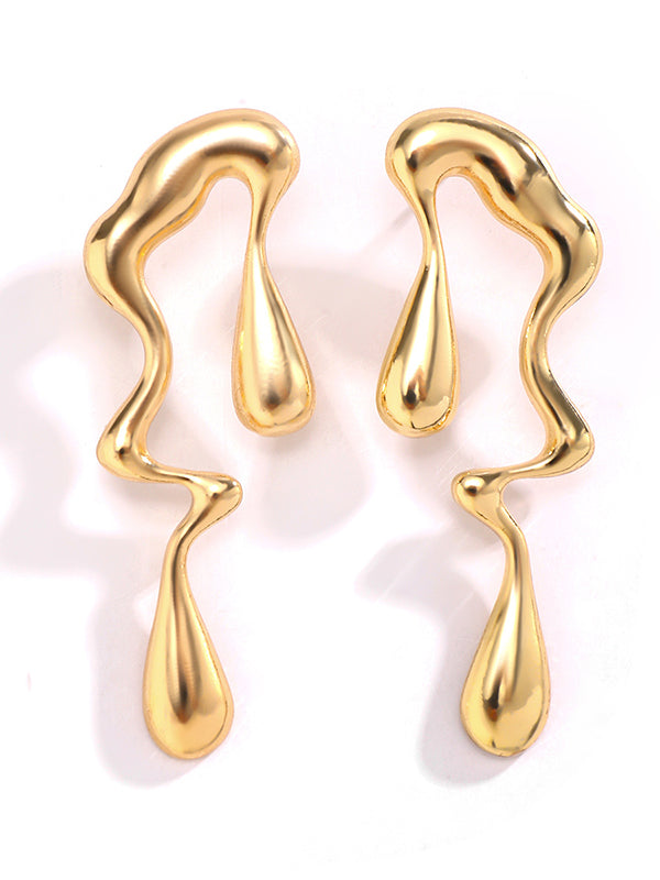 Boucles d'oreilles pendantes géométriques couleur unie