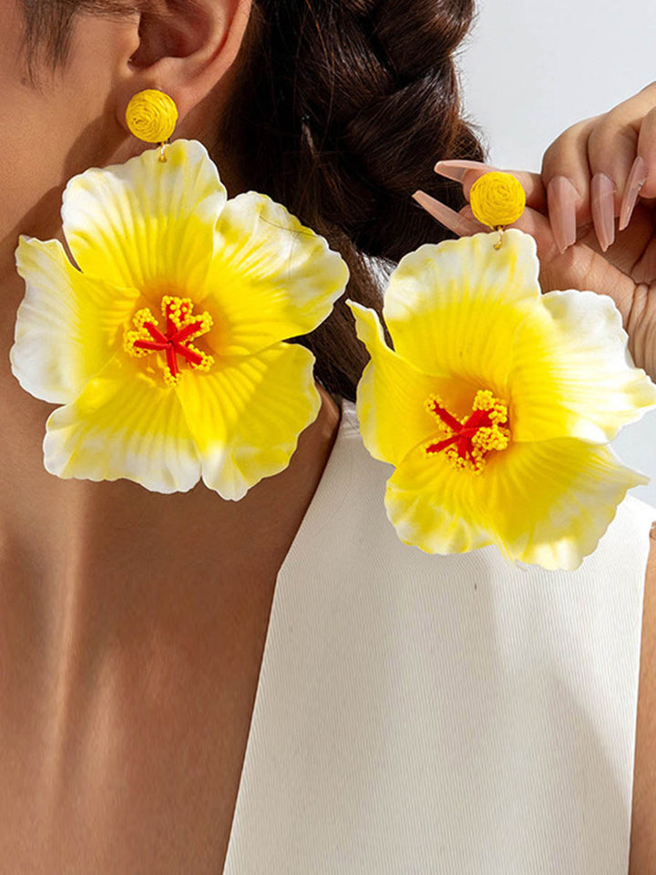 Boucles d'oreilles pendantes en forme de fleur