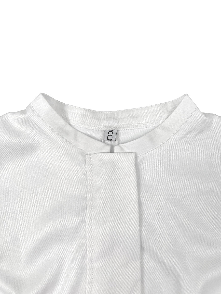 Combinaison ample plissée taille haute, à imprimé floral, à poches, à col rond