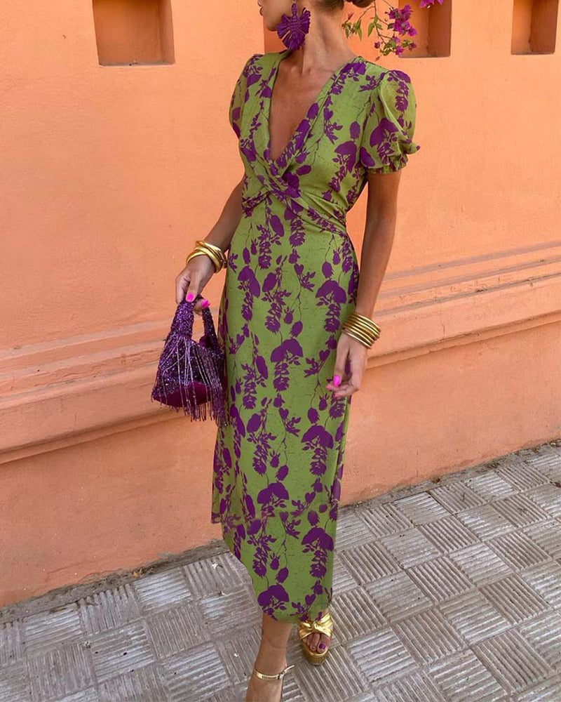 Naomi | Robe maxi élégante avec manches bouffantes pour femmes