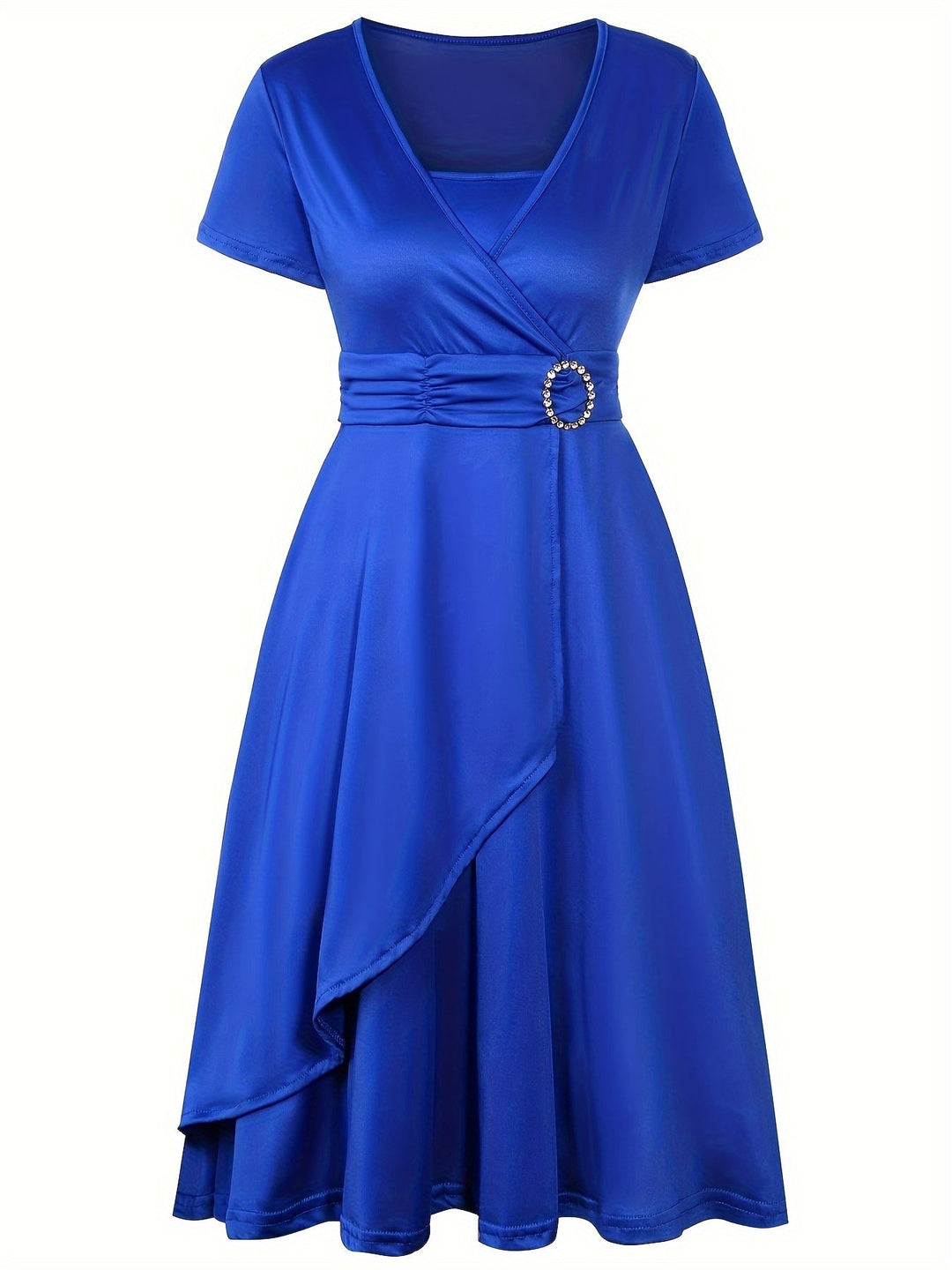 Elisa | Robe midi à encolure en V avec ourlet asymétrique