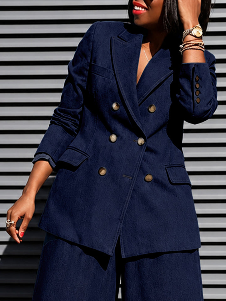 Veste boutonnée ample à empiècements, à manches longues, à col cranté, couleur unie