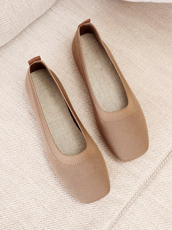 Chaussures plates respirantes de couleur unie