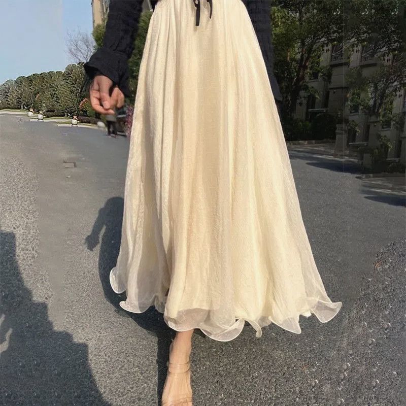 Luna - Jupe maxi fluide en chiffon