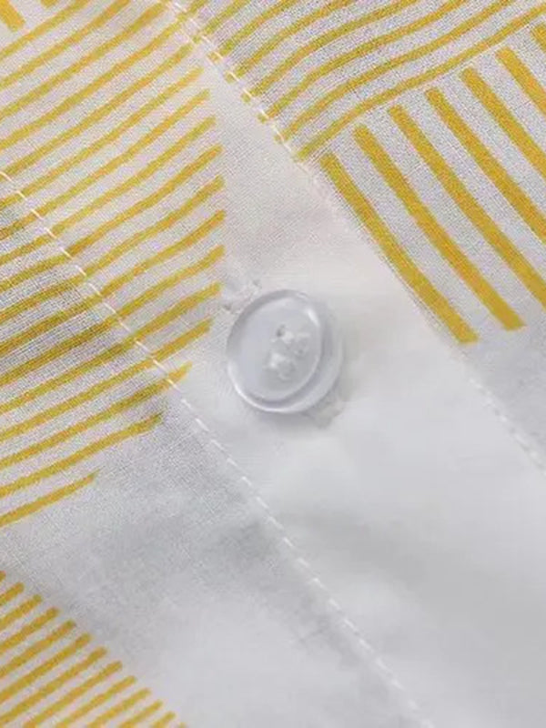 Chemise ample imprimée à manches longues, à pois, à col revers