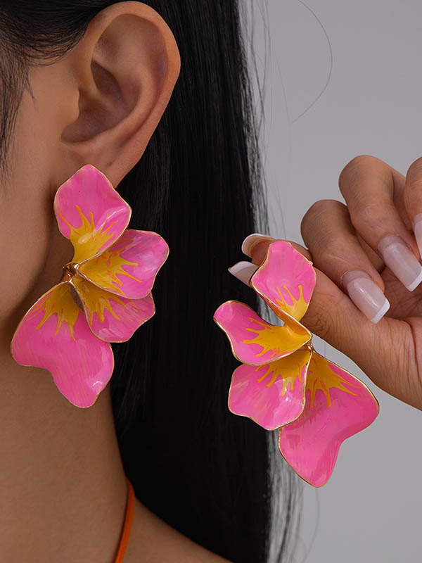 Boucles d'oreilles pendantes en forme de fleur