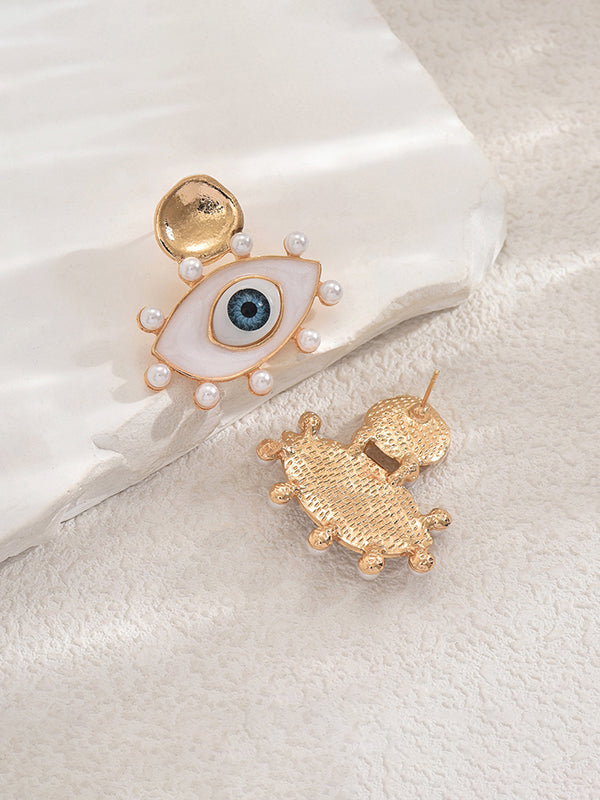 Accessoires de boucles d'oreilles géométriques en forme d'oeil