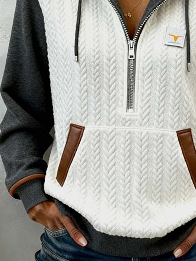 Mara | Sweat à capuche décontracté pour femmes avec un bloc de couleur frappant