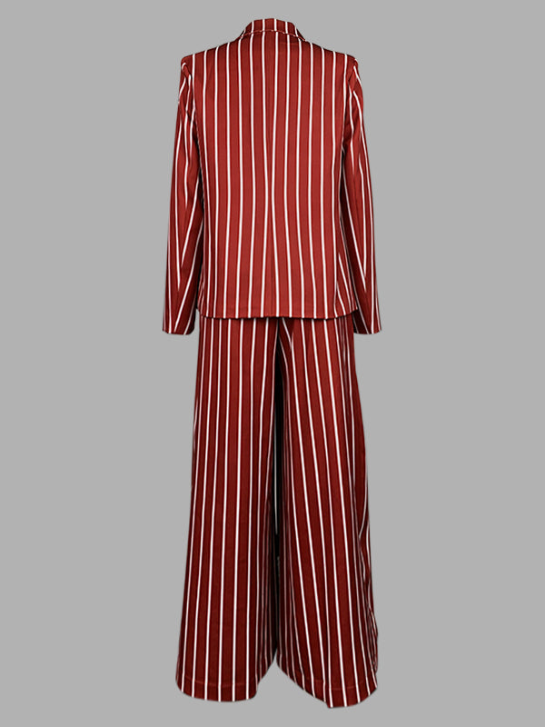 Pantalon ample rayé décontracté à jambes larges