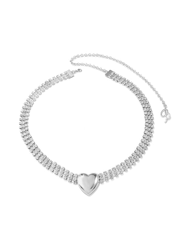 Accessoires de chaîne de taille en strass en forme de cœur