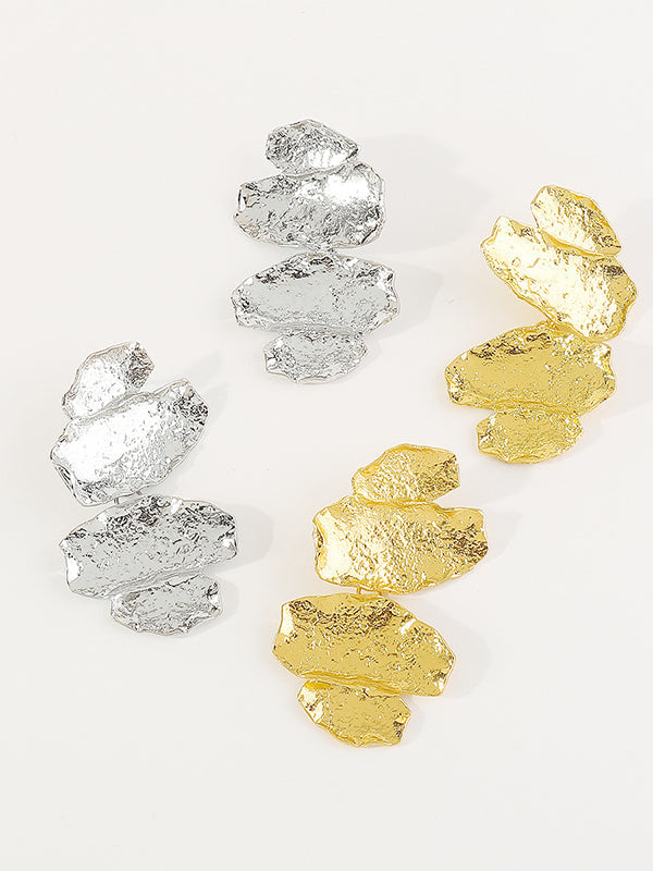 Parure boucles d'oreilles pendantes et boucles d'oreilles géométrique couleur unie