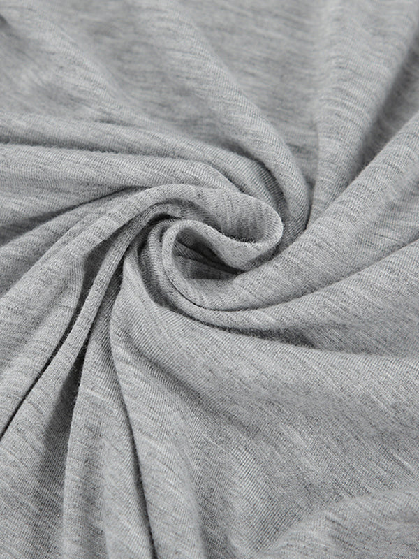 Robe de soirée longue plissée à manches longues, coupe près du corps, à empiècements, à épaules dénudées, couleur unie