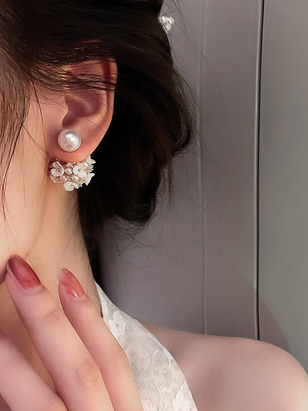 Boucles d'oreilles fleurs en perles de Zircon originales