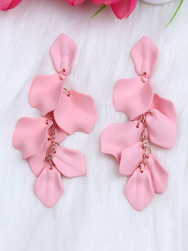 Boucles d'oreilles à chaîne, en forme de fleur