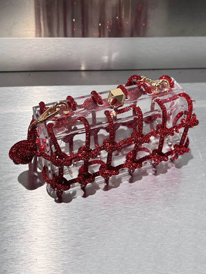 Sac besace brillant géométrique