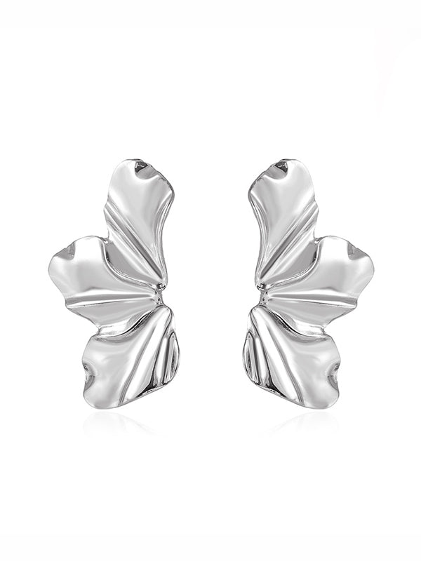 Boucles d'oreilles en forme de fleur, couleur unie