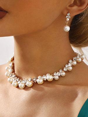 Parure collier et boucles d'oreilles géométrique