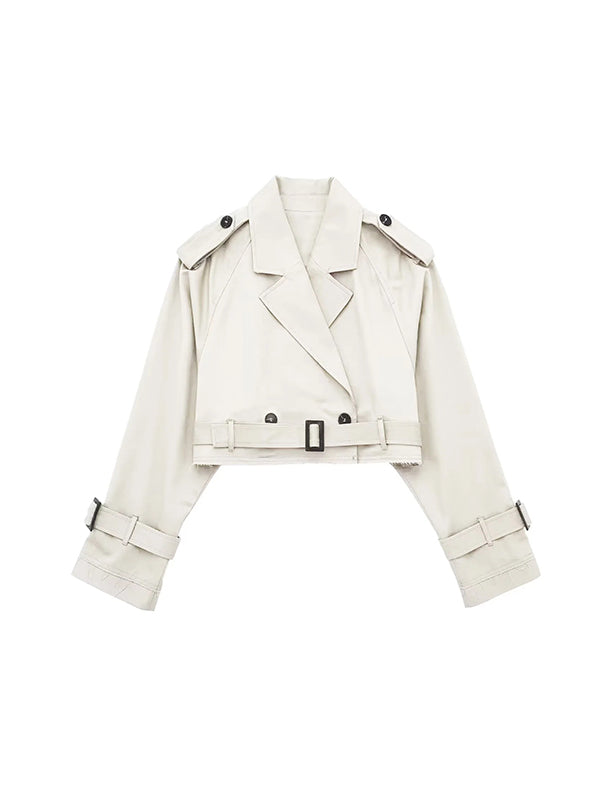 Veste ample à manches longues, à empiècements, à col revers