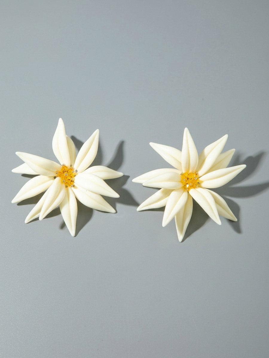 Parure collier et boucles d'oreilles pendantes en forme de fleur