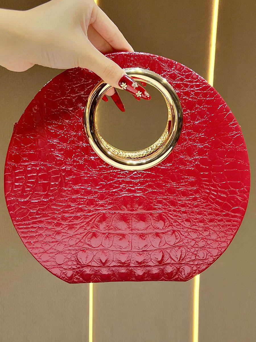 Pochette de soirée géométrique à chaîne