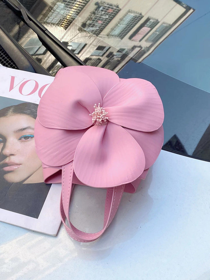 Sac à main en forme de fleur, couleur unie