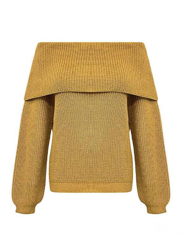 Pull ample à manches longues, à empiècements, à col rond, couleur unie