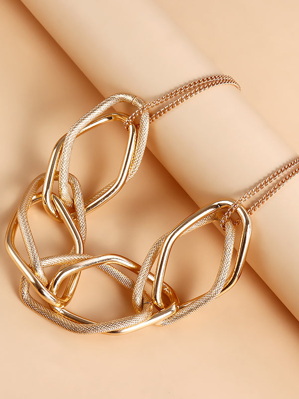 Collier géométrique à chaîne, couleur unie