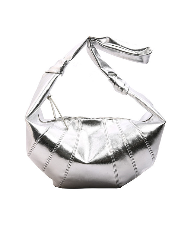 Sac bandoulière géométrique à empiècements, à fermeture éclair