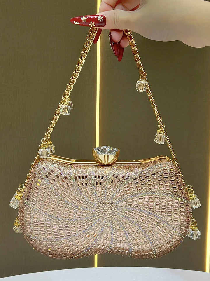 Chaînes Serrure Géométrique strass Sacs de Soirée Brillants & Pochettes Mini Sacs