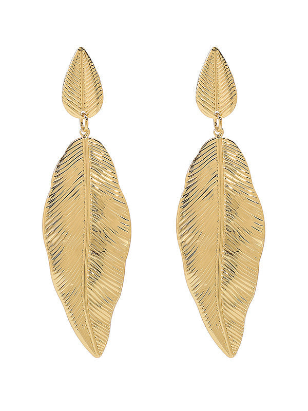 Boucles d'oreilles pendantes en forme de feuilles