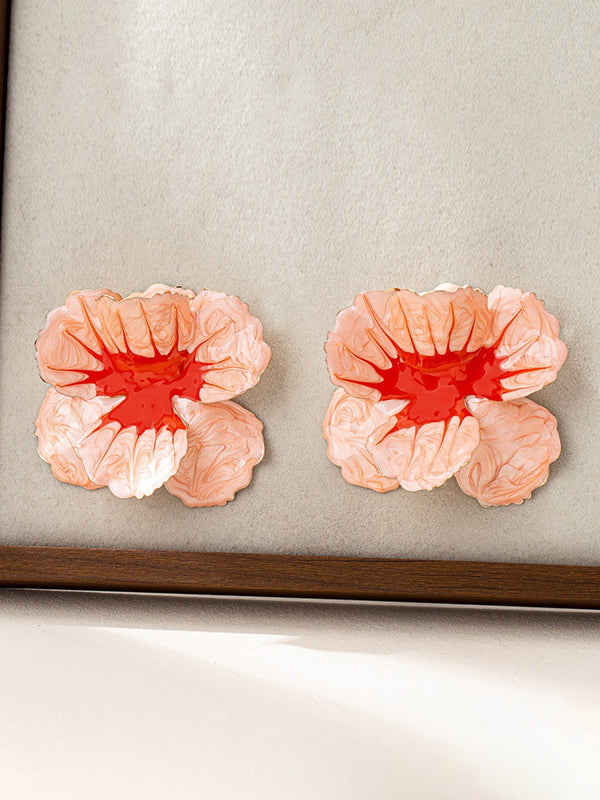 Boucles d'oreilles géométriques en forme de fleur
