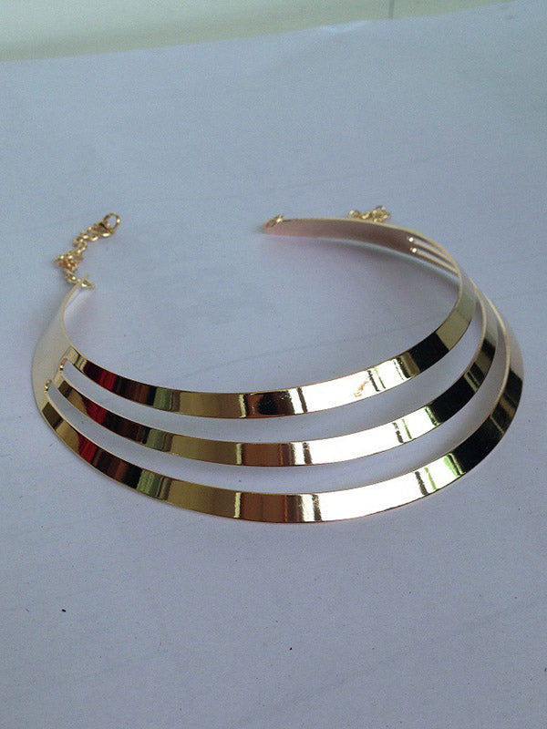 Collier géométrique ajouré à chaîne