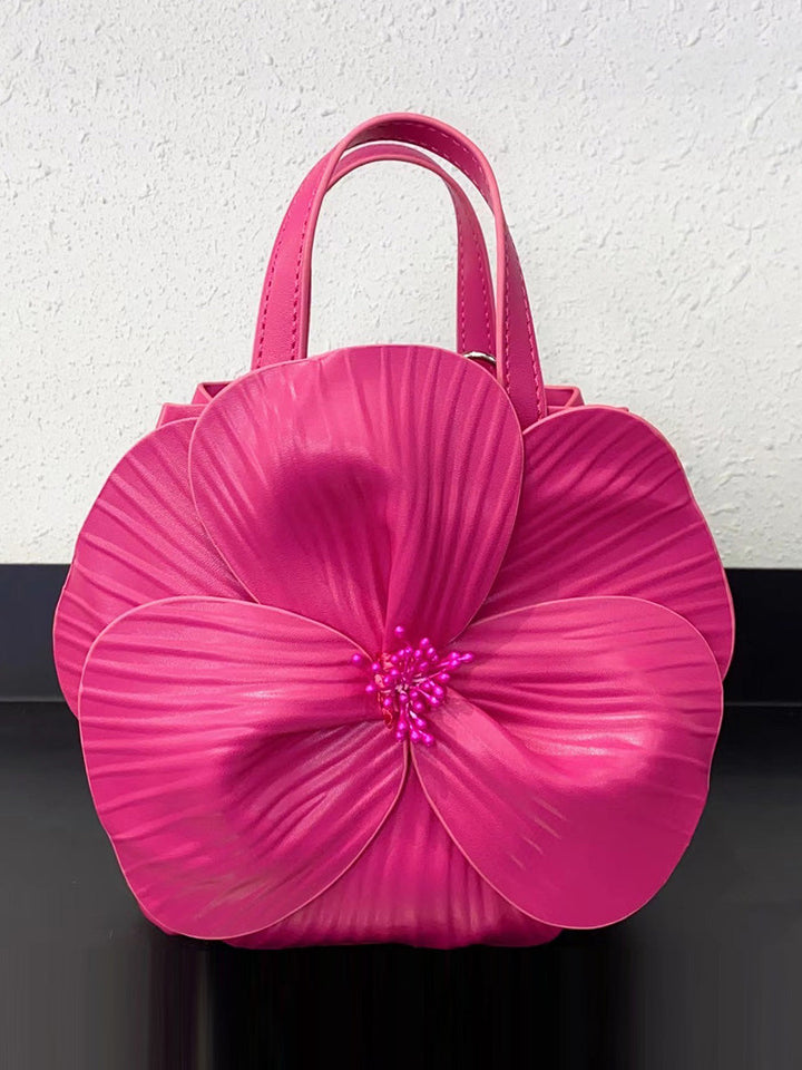 Sac à main en forme de fleur, couleur unie