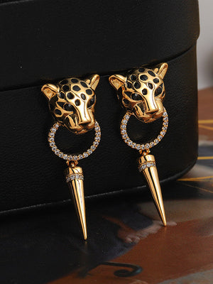Accessoires de boucles d'oreilles léopard géométriques