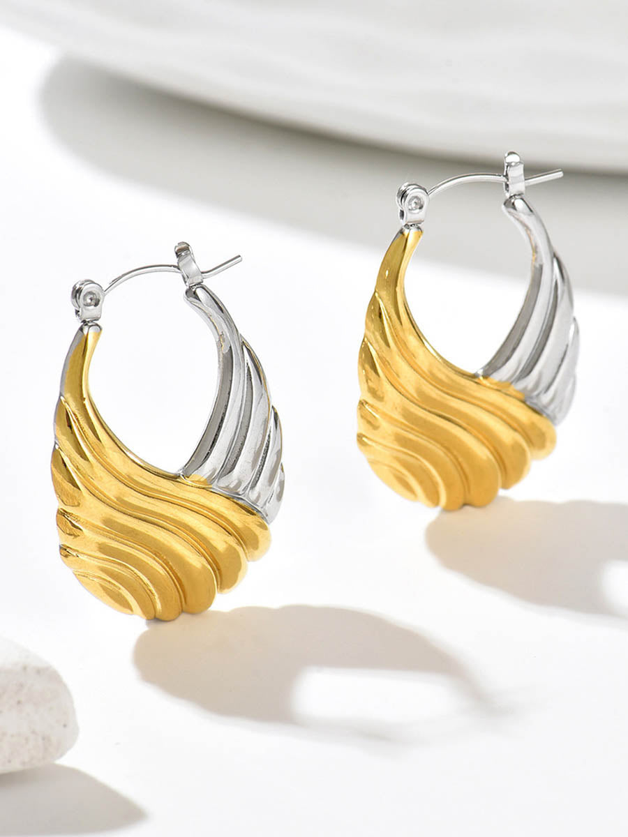Boucles d'oreilles géométriques texturées