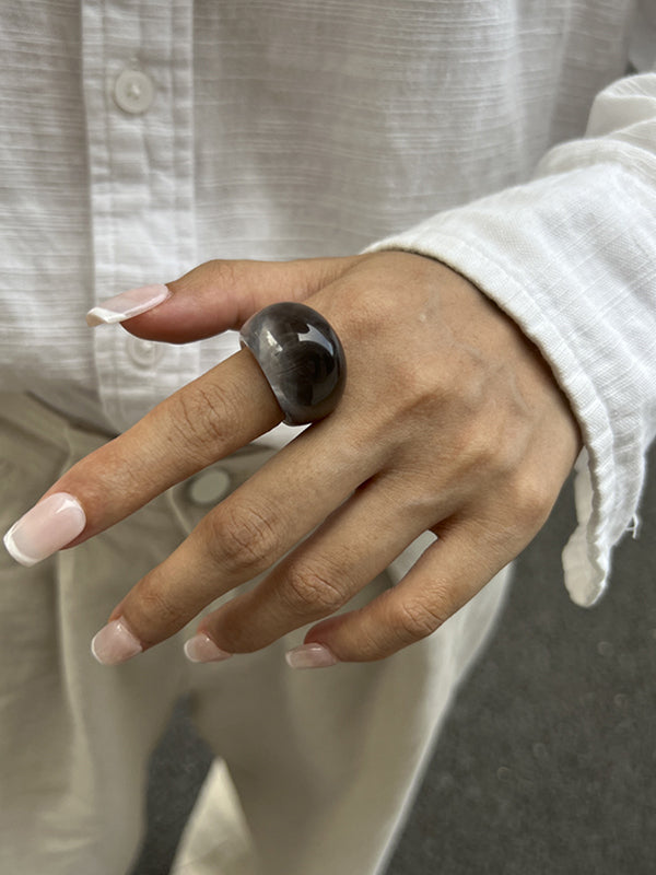Bague géométrique transparente