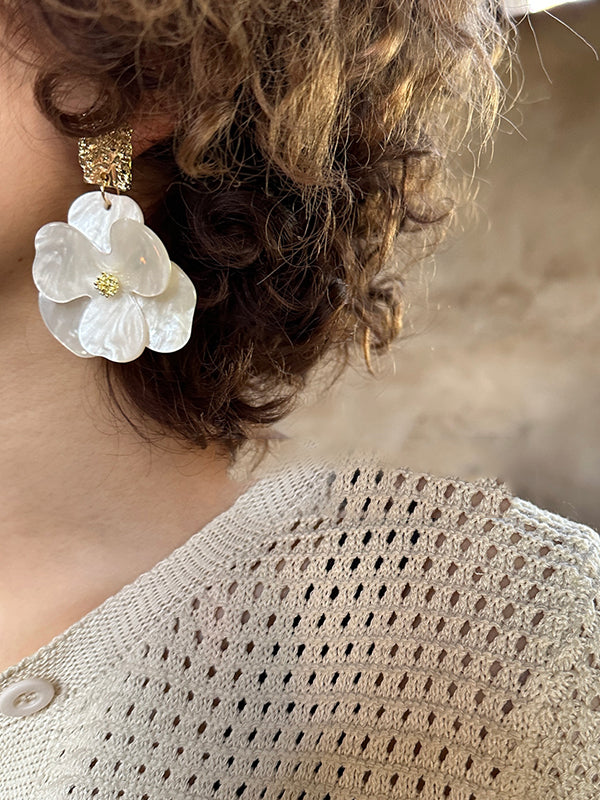 Boucles d'oreilles pendantes en forme de fleur