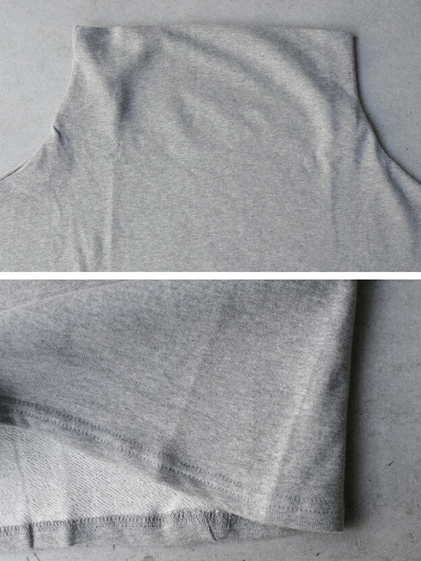 T-shirt urbain noir gris à col haut, à manches longues, oversize