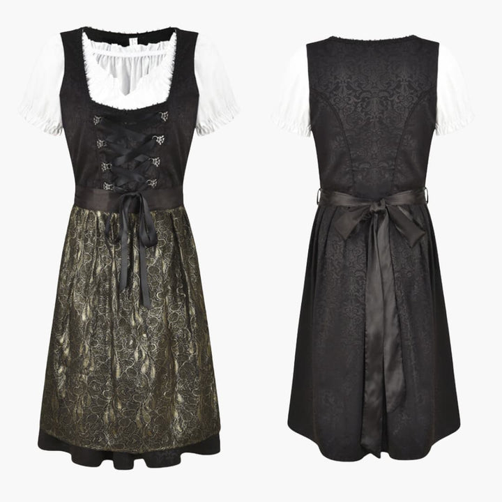 Robe Midi Dirndl traditionnelle pour femmes - Oktoberfest 2025