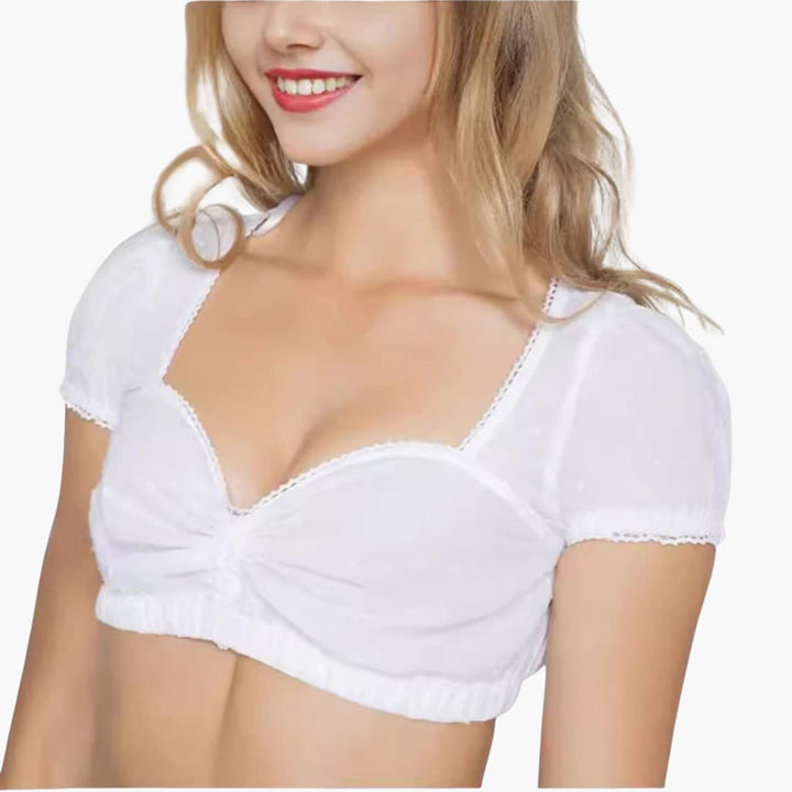 Blouse Dirndl à manches courtes pour femmes - Oktoberfest 2025