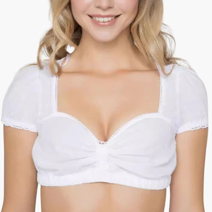 Blouse Dirndl à manches courtes pour femmes - Oktoberfest 2025