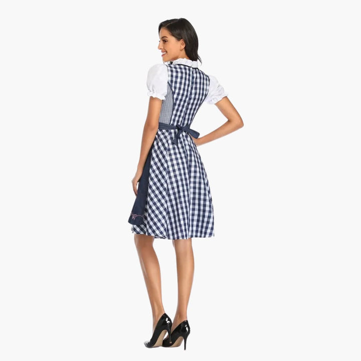 Robe dirndl traditionnelle avec tablier pour femmes - Oktoberfest 2025