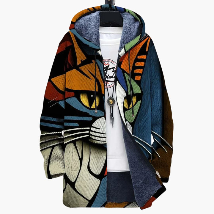 Cardigan en tricot à motif de chats pour femmes